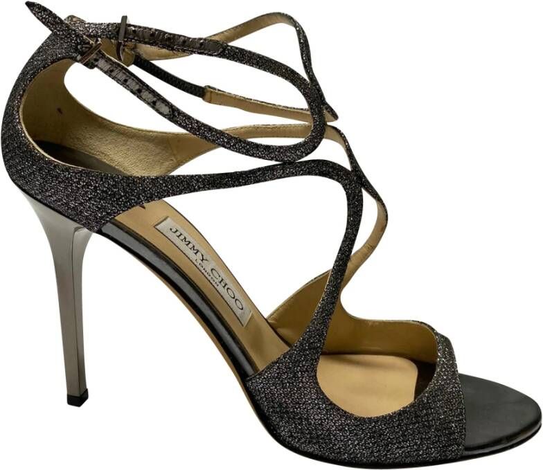 Jimmy Choo Pre-owned Jimmy Choo Lance -riem hakken in grijs leer Grijs Dames