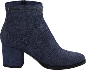 Jimmy Choo Pre-owned Jimmy Choo Melvin 65 Denim Ankle Boots in Blue Leather Blauw Dames