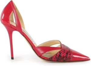 Jimmy Choo Pre-owned Jimmy Choo Raspberry Patent Python Leather Pointed Toe Pumps Roze Dames