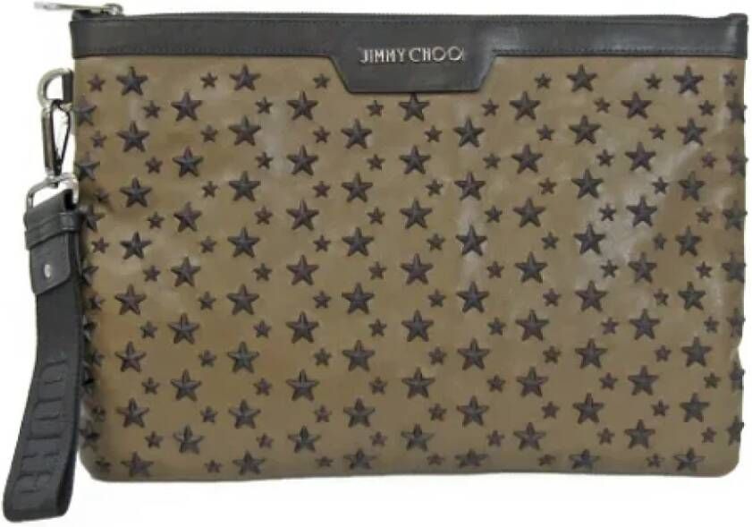 Jimmy Choo Pre-owned Leather clutches Bruin Dames