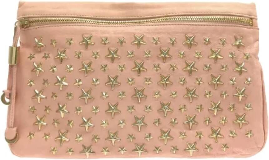Jimmy Choo Pre-owned Leather clutches Roze Dames