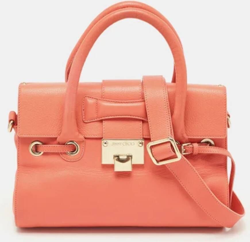 Jimmy Choo Pre-owned Leather handbags Oranje Dames