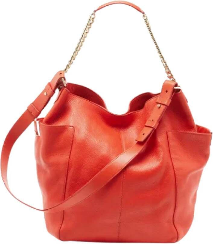 Jimmy Choo Pre-owned Leather handbags Oranje Dames