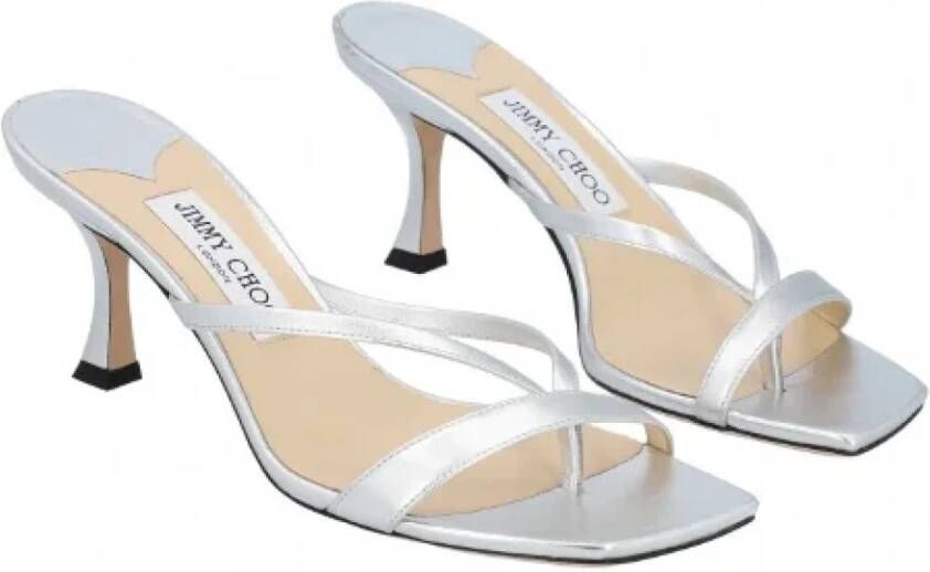 Jimmy Choo Pre-owned Leather sandals Geel Dames