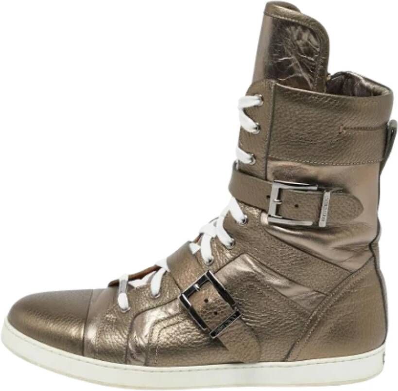Jimmy Choo Pre-owned Leather sneakers Bruin Dames