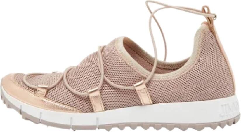Jimmy Choo Pre-owned Leather sneakers Roze Dames