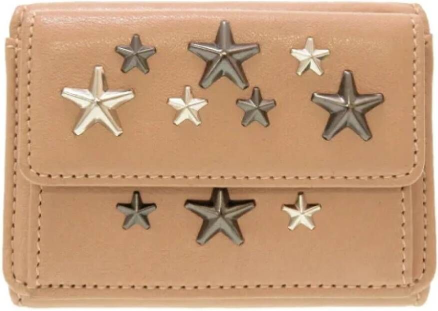 Jimmy Choo Pre-owned Leather wallets Beige Dames