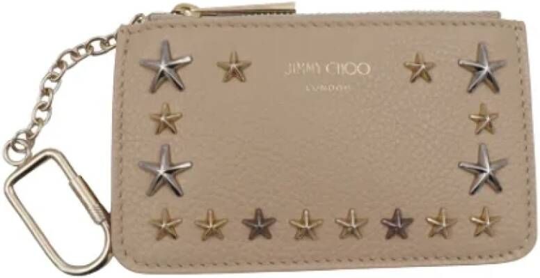 Jimmy Choo Pre-owned Leather wallets Beige Dames