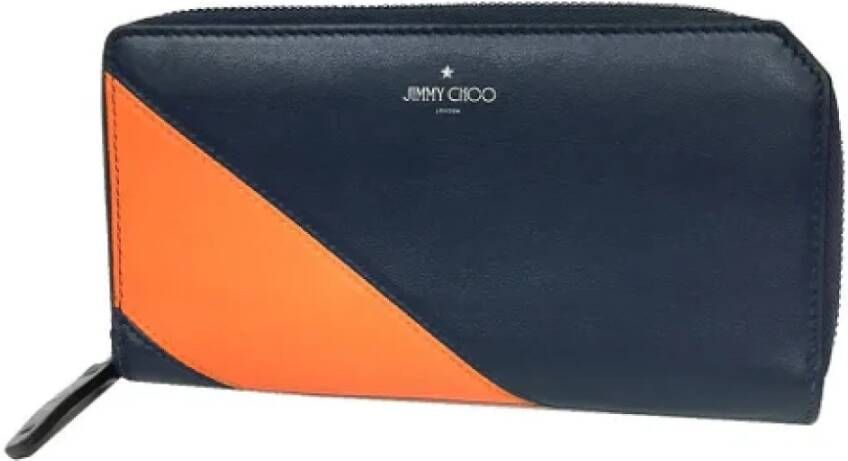 Jimmy Choo Pre-owned Leather wallets Blauw Dames