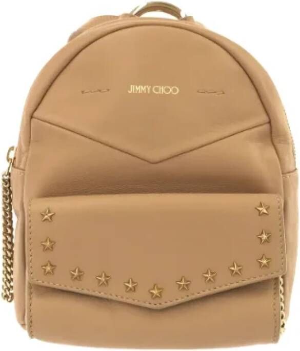 Jimmy Choo Pre-owned Leather backpacks Beige Dames