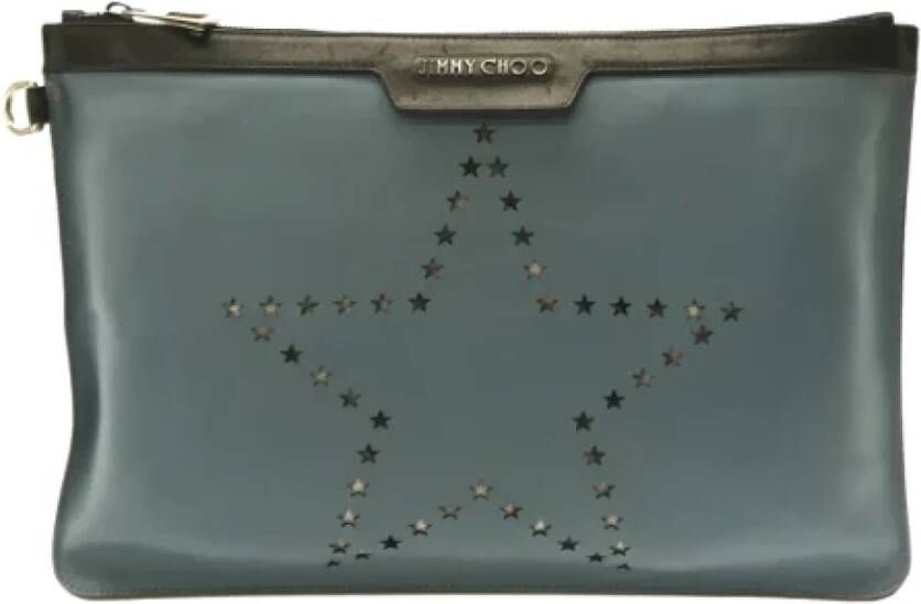 Jimmy Choo Pre-owned Leather clutches Blauw Dames