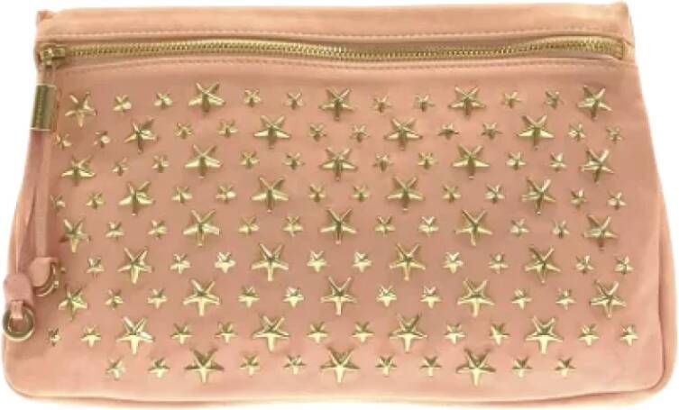 Jimmy Choo Pre-owned Leather clutches Roze Dames