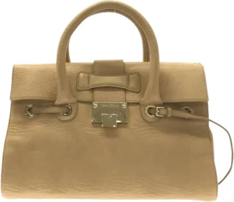Jimmy Choo Pre-owned Leather handbags Beige Dames