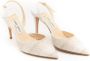 Jimmy Choo Pre-owned Pre-owned Open Back Heels in White and Beige Leather Beige Dames - Thumbnail 1