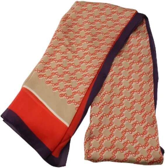 Jimmy Choo Pre-owned Silk scarves Beige Dames