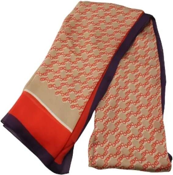 Jimmy Choo Pre-owned Silk scarves Bruin Dames