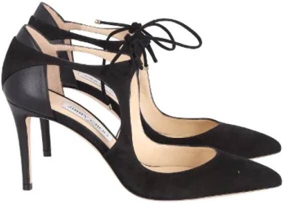 Jimmy Choo Pre-owned Suede heels Zwart Dames
