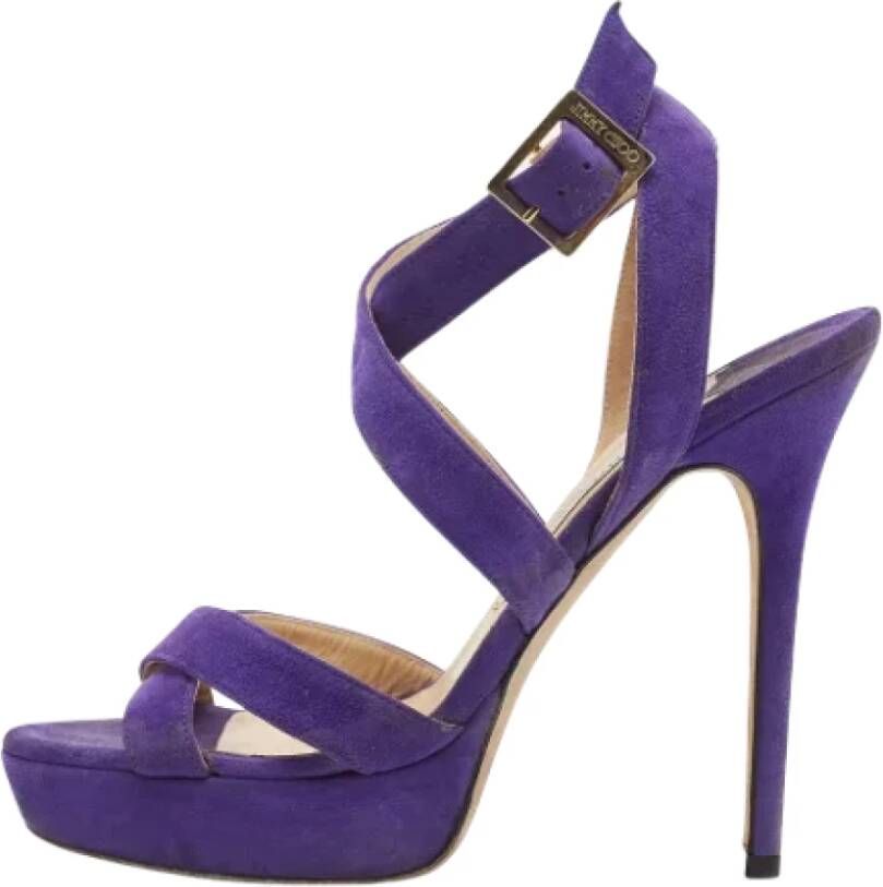 Jimmy Choo Pre-owned Suede sandals Purple Dames