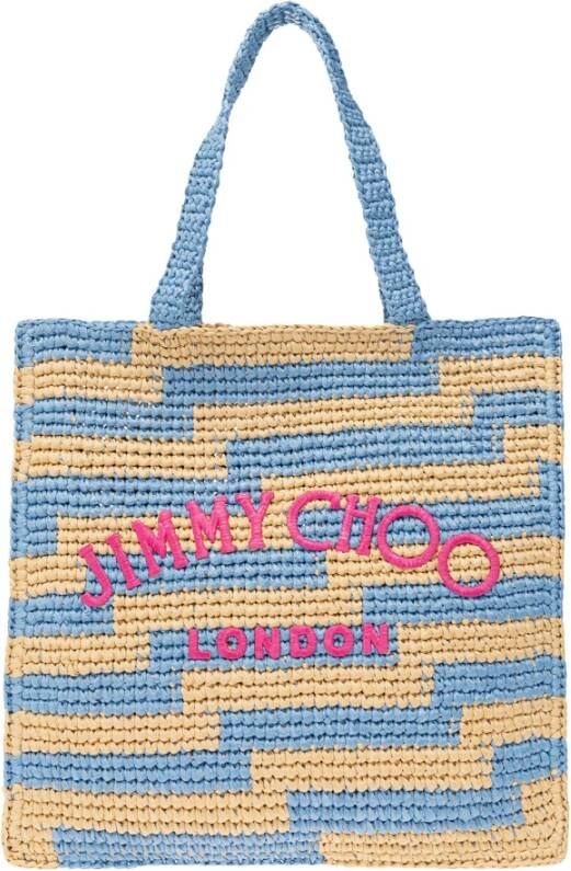 Jimmy Choo Shopper met geborduurd logo Blauw