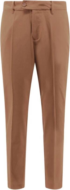 J.LINDEBERG Bruine Broek met Ritssluiting en Knopen Bruin Heren