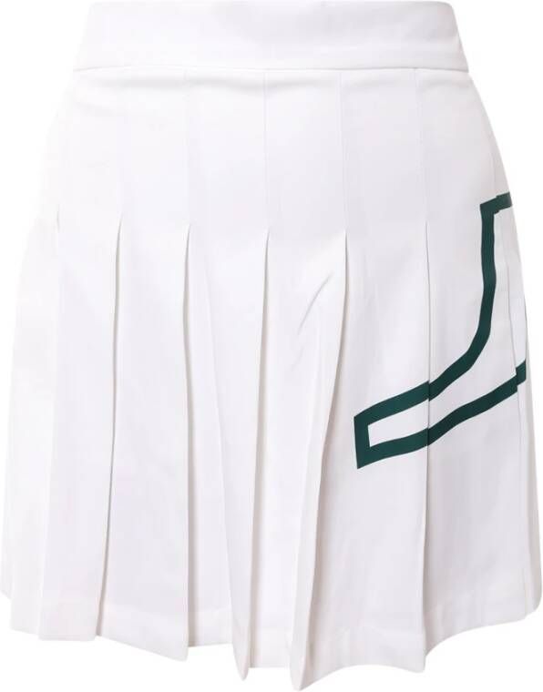 J.LINDEBERG Witte Rok met Knoopsluiting en Shorts Detail White Dames