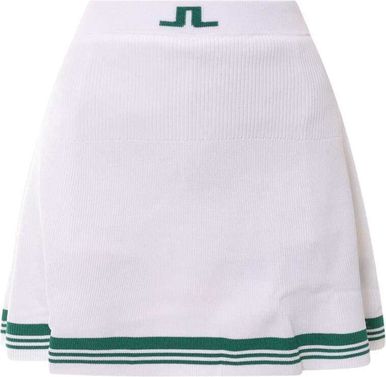 J.LINDEBERG Witte Uitlopende Rok met Logo Details White Dames