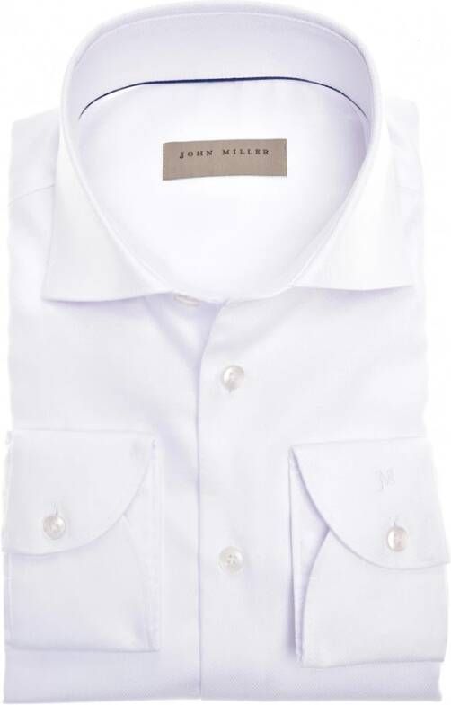 John Miller business overhemd slim fit wit geprint katoen cutaway boord