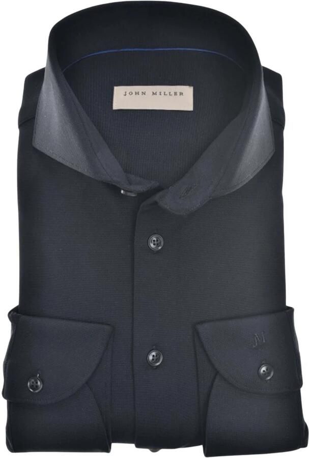 John Miller Zwart Overhemd met Lange Mouwen Black Heren