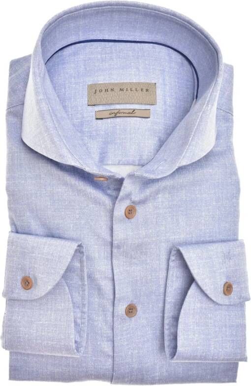 John Miller op maat gemaakte fit Overhemd Blauw Heren