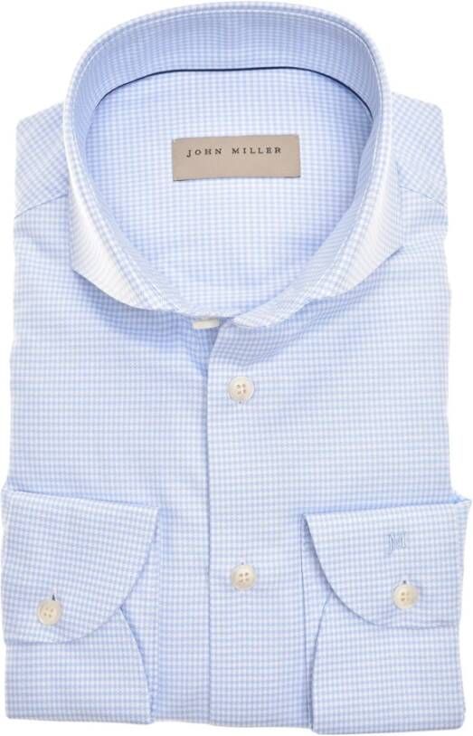 John Miller Overhemd met getailleerde pasvorm en stijlvolle details Blue Heren