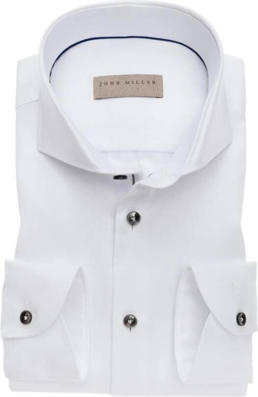 John Miller Slank fit shirt White Heren