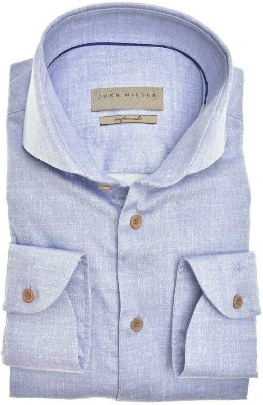 John Miller slim fit shirt Blauw Heren
