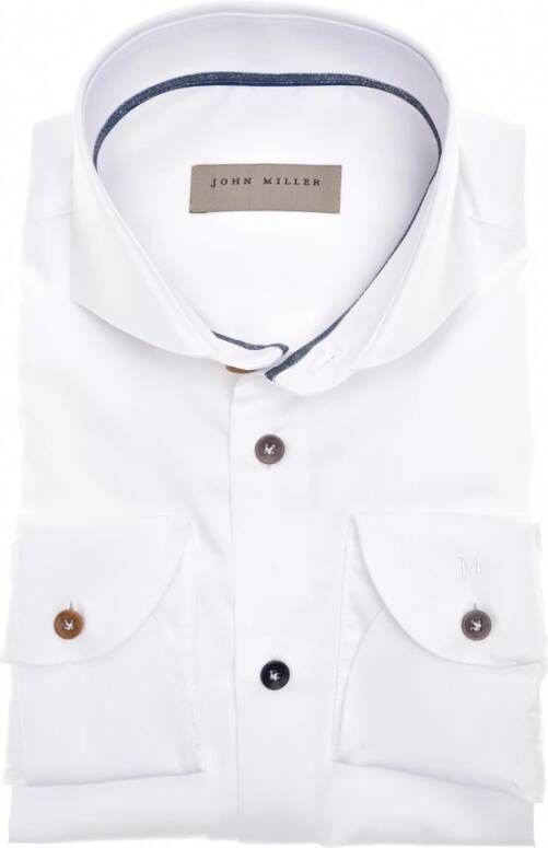 John Miller business overhemd Tailored Fit wit katoen