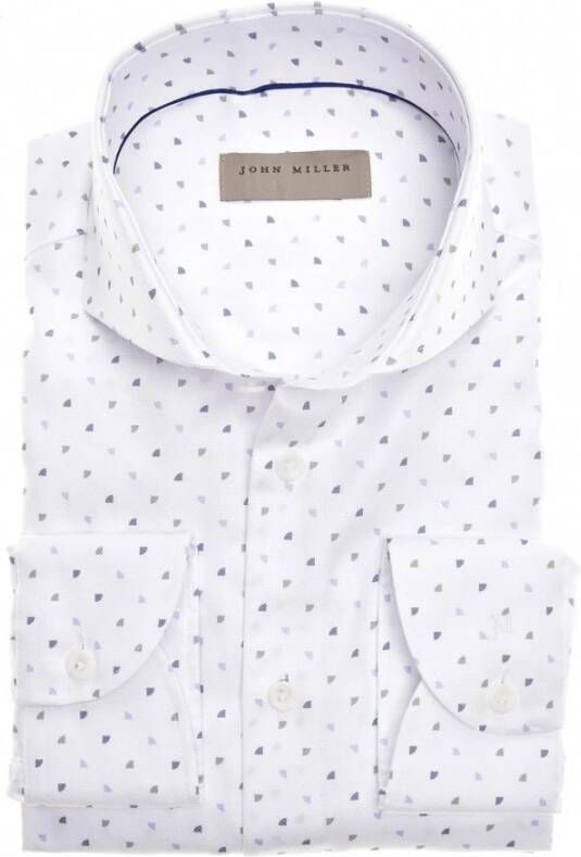 John Miller business overhemd slanke fit wit geprint katoen