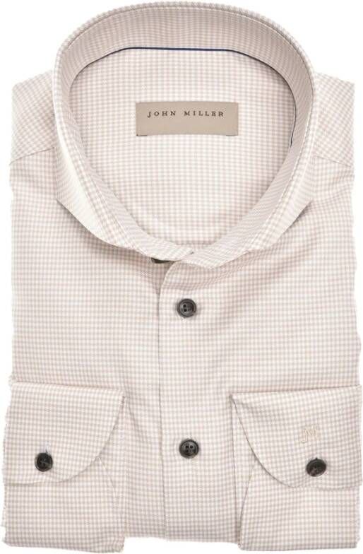 John Miller Overhemd met getailleerde pasvorm en innovatieve details Beige Heren