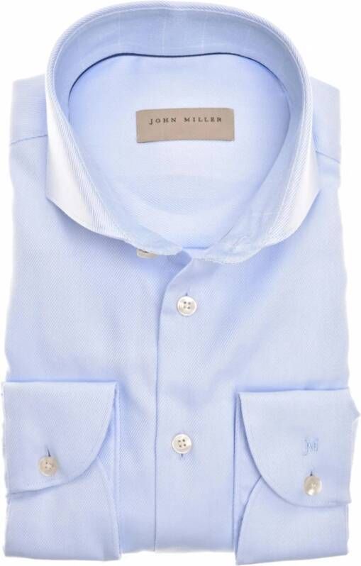 John Miller tailored fit shirt Blauw Heren