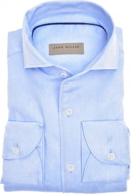 John Miller op maat gemaakte fit shirt Blauw Heren