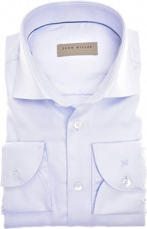 John Miller tailored fit shirt Blauw Heren
