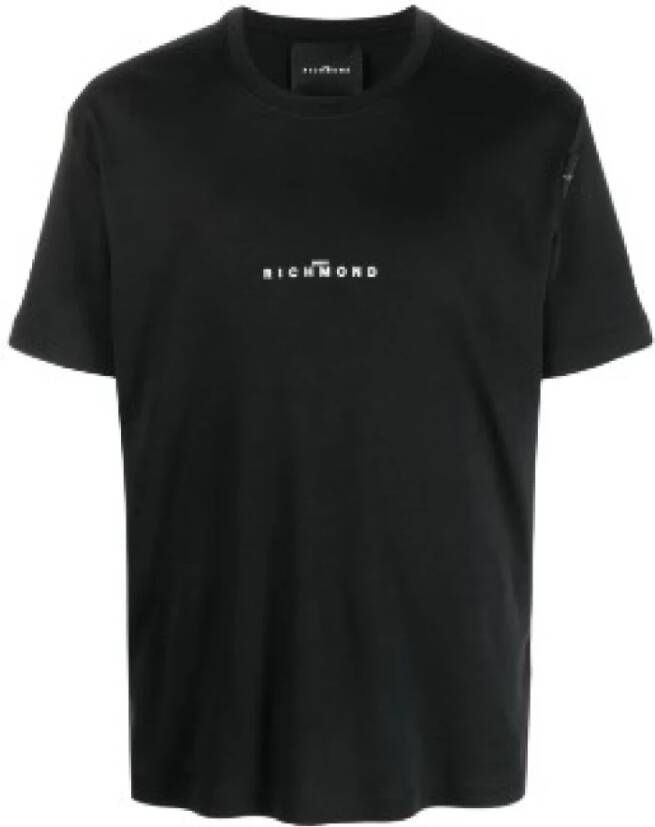 John Richmond Logo-Print Katoenen T-Shirt Black Heren