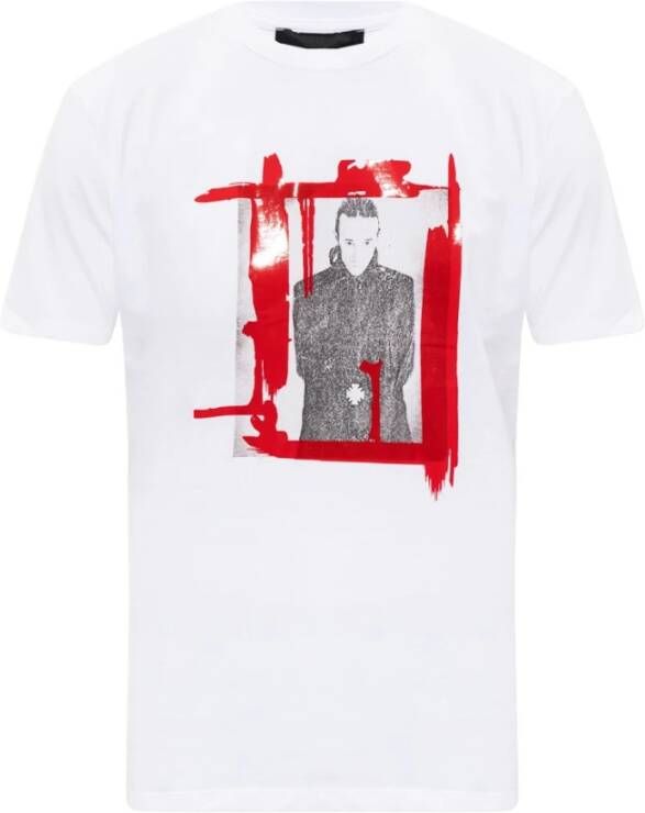 John Richmond Bedrukt t-shirt Wit Heren