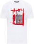John Richmond Bedrukt t-shirt Wit Heren - Thumbnail 1