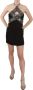 John Richmond Black Sequined Stretch Mini Shift Dress Zwart Dames - Thumbnail 1