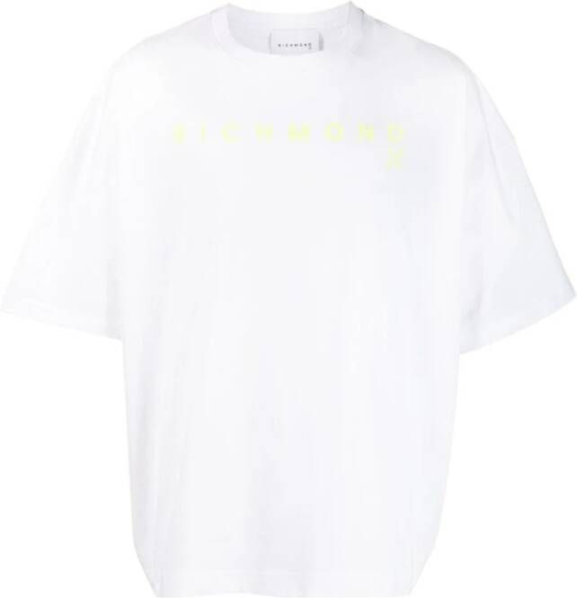 John Richmond Contrast Logo T-Shirt White Heren