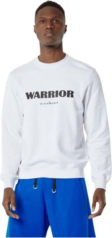 John Richmond Crew Neck Sweatshirt met logo Wit Heren