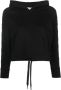 John Richmond Crop Hoodie met Mouwprint Black Dames - Thumbnail 1