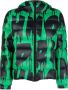 John Richmond Korte down jas met kap en graffiti -print Groen Dames - Thumbnail 1