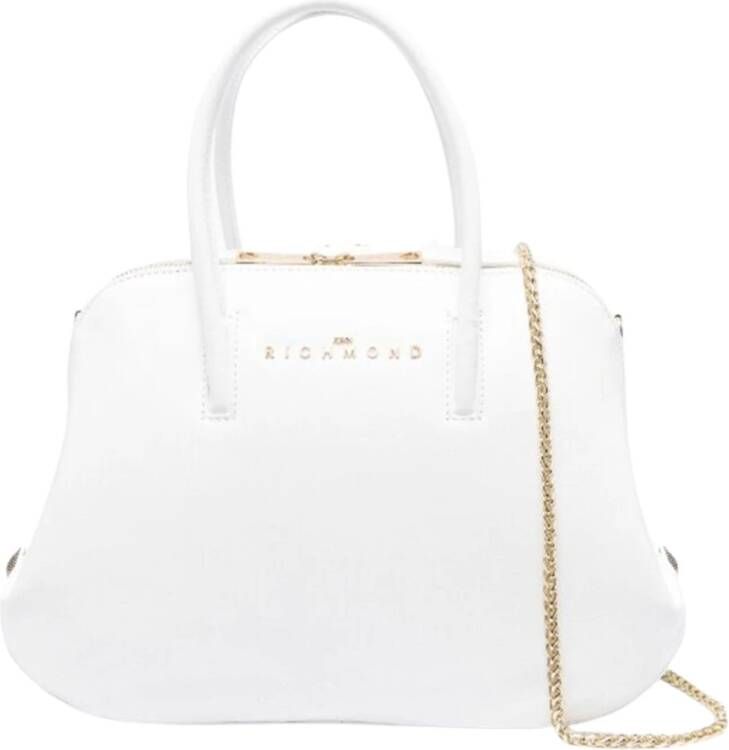 John Richmond Edgy Glamour Leren Handtas Wit Dames