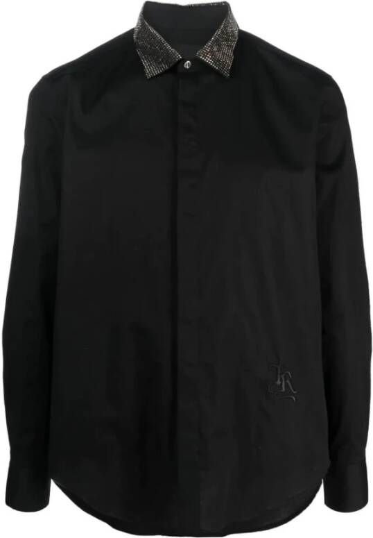 John Richmond Formeel Shirt met Geborduurd Logo Zwart Heren