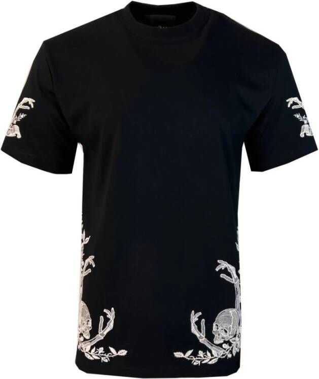 John Richmond Geborduurd Skull T-shirt Zwart Heren