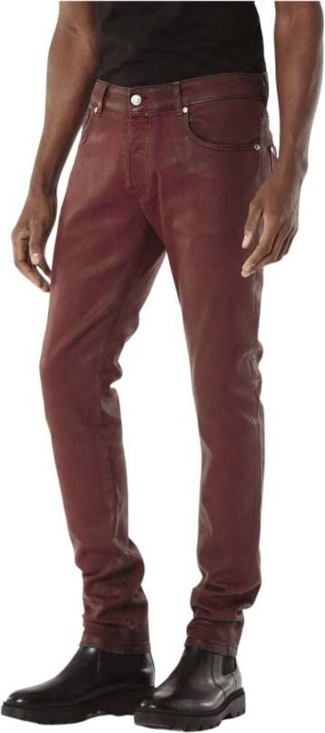 John Richmond Gecoate effect slanke jeans Rood Heren
